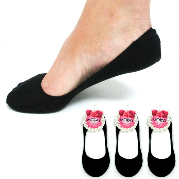 3x Womens Invisible Socks Size 4-8 Black OR White No Show Low Cut Ladies Footsie